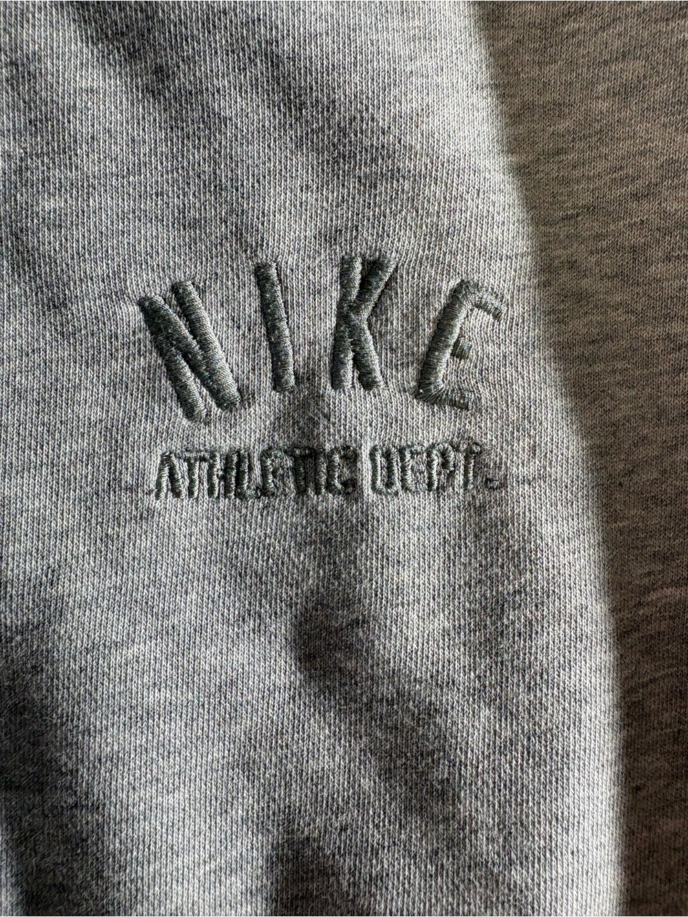 Nike Grey Crewneck Sweater with Tonal Embroidered Logo